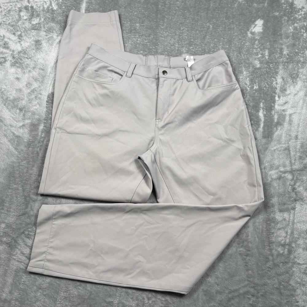 State & Liberty Tech Pants Mens 36x31 Light Grey 4 Way Stretch Nylon Performance